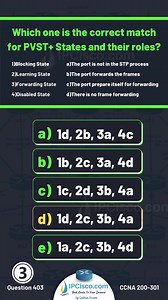 CCNA Questions & Answers!| CCNA 200-301 v1.1 | IPCisco.com . CCNA Flashcard Questions: https://buff.ly/3A6hghC . Network Quizes: https://buff.ly/3YefWDy . CCNA Course: https://buff.ly/3WkNxt1 . CCNP ENCOR Course: https://buff.ly/3zNpviz . . #shorts #cisco #ccna #networkengineer #ciscocertification #updated | Ipcisco | Facebook