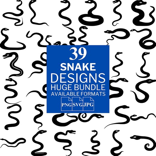 Snake SVG Bundle: 39 Unique Vector Designs (digital Download) - Etsy