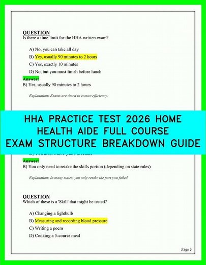 Pass The 2026 HHA Exam: Full Practice Test and Home Health Aide Course Structure Guide