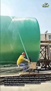 Giant Tank Wrapping Machine in Action! Ultra-Fast Industrial Fiber Winding