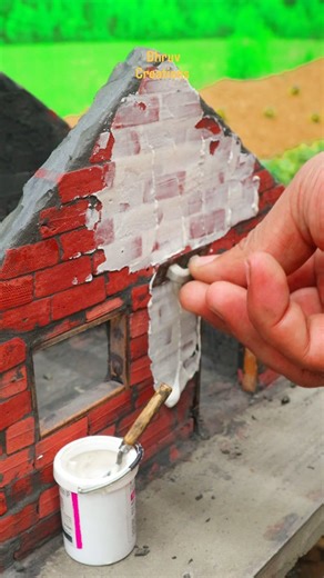 Deepak Swami on Instagram: "Making my dream miniature cottage with mini bricks and cement part-3 . . . . #project #viral #diy #miniature #house #scienceproject"