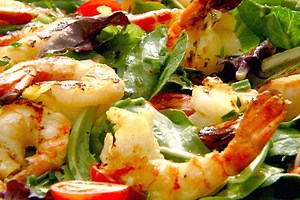 Citrus Grilled Shrimp over Greens