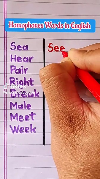 Homophones Words | homophones words in english