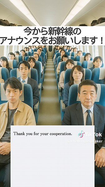 新幹線の車内アナウンスでなりきり体験