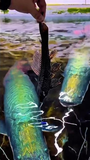 Arapaima ate a Tank cleaner 🌶️ #fish #mrfish #cuteanimals #arapaima #cutefishos #monsterfish ￼