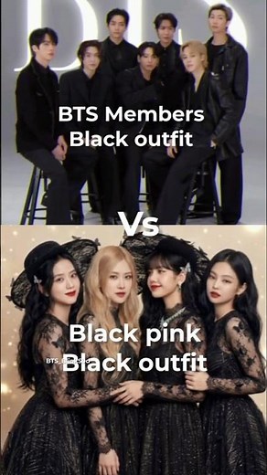 BTS vs BLACKPINK: Who Rules In Black Outfits? 🔥🖤 #shorts #bts #blackpink