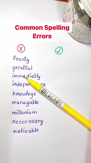 6.3K views · 73 reactions | Common Spelling Errors in English❌ Repost @lklogic_math #english #englishwords #englisherrors #commonerrors #spelling #spellingerrors | Lexicon Updates | Facebook