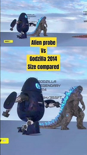 alien probe vs godzilla 2014size comparison