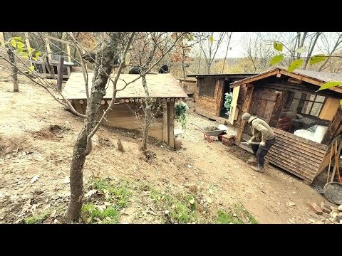 The man lives alone with animals in the mountain village. He joyfully cooks old recipes.