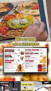 🇺🇸🇬🇧 Modren Menu Board Design || Led Menu || Menu Card For Restaurants #ledmenu #menucarddesign