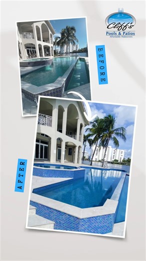Because this is what happens when Cliff’s Pools & Patios steps in. 👏 ✨ Modern tile. ✨ Fresh, bright finish. ✨ Beautiful new decking. ✨ A backyard that finally feels inviting again. This isn’t just a renovation. It’s birthdays by the water. It’s late-night swims. It’s weekends that feel like vacation. If your pool feels more “before” than “after”… It might be time. Drop a 💦 if you’re ready for your own transformation. #PoolRenovation #BeforeAndAfter #CliffsPools #BackyardGoals #FloridaLiving | 