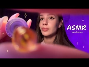 ASMR EYE CLEANING 👀 The best visual triggers for sweet sleep 😴 (mouth sounds, flashlight, tingles) 🔦