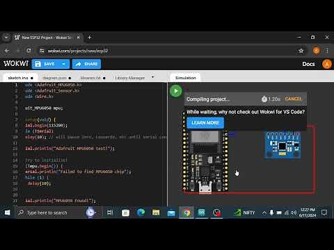 MPU6050 Gyroscope Interfacing with ESP32 | Wokwi Esp32 simulator | Arduino Titan