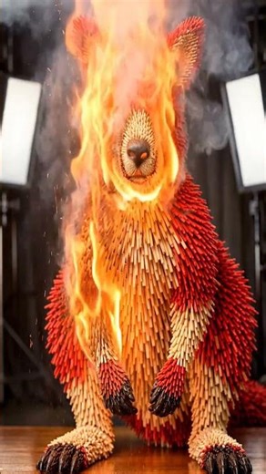Fire Approaches Massive Matchstick Kangaroo Sculpture