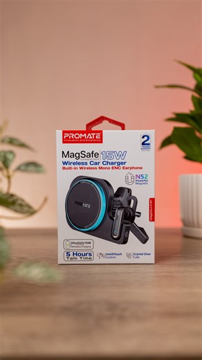 @locked_elf69 put the Promate 2-in-1 15W MagSafe Wireless Car Charger to the test! The perfect charge call combo. ▪️15W MagSafe wireless charging that locks on securely ▪️Built-in mono headset with ENC for crisp, hands-free calls even in traffic ▪️One-touch pairing — grab it and it connects instantly ▪️Long battery life it re-docks to recharge right in the mount ▪️N52 magnetic grip built for bumpy roads 💳Shop Today: https://www.evetech.co.za/promate-2-in-1-15-w-magsafe-wireless-car-charger/best