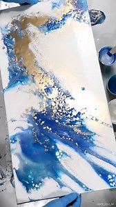28K views · 584 reactions | Diving Into Blues and Gold #blue #gold #mixedmedia #mixedmediaart #artwork #spraypaint | Amanda's Designs | Facebook