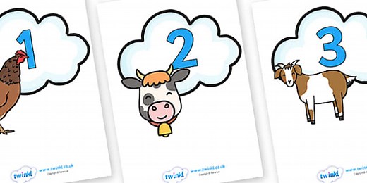 Numbers 0-20 on Animals