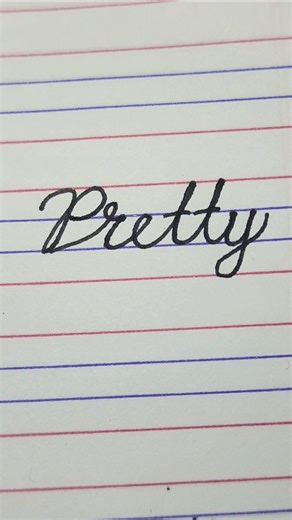 How to write Pretty in cursive writing #handwriting #penmanship #cursivewriting #cursive #viral #yt