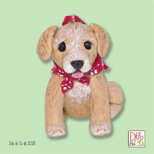 Golden Labrador Retriever Puppy Dog Polymer Clay Personalized Christmas Ornament - Etsy