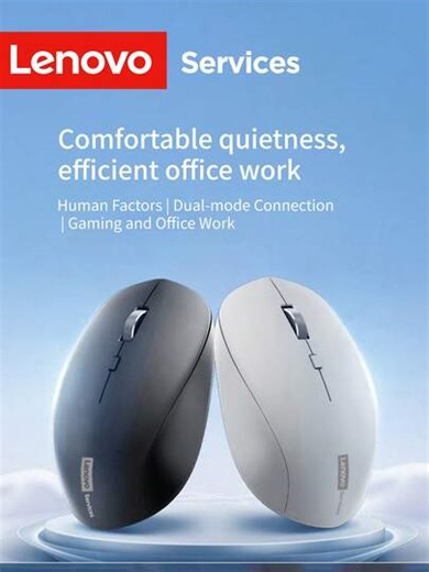Lenovo N220 Dual-Mode Draadloze Muis, Ondersteunt Bluetooth- en 2.4G-verbinding, Ergonomische Stille Muis voor Kantoor, Instelbare DPI, Lange Batterijduur, Draagbaar voor Laptop, PC, MacBook, Tablet | SHEIN