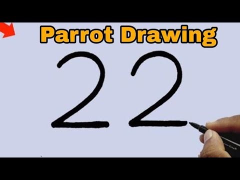 How to Draw Parrot From Number 2 | Easy Parrot Drawing | Beautiful Bird drawing | Birds Drawing