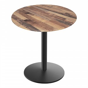 Holland Bar Stool EuroSlim 32" Round Rustic Wood Indoor / Outdoor Standard Height Table with Round Base