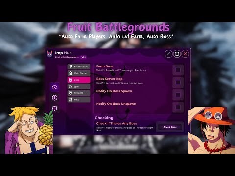 Fruit Battlegrounds Roblox SCRIPT | Best SCRIPT | "Imp Hub" | Auto Boss, Auto Lvl Farm, And More...