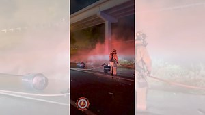 46K views · 326 reactions | New video shows the aftermath of a crash that's had I-75 SB shut down for hours after barrels of brake fluid were sent rolling and exploding across the interstate: https://2wsb.tv/474Xj7m | WSB-TV | Facebook