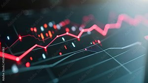 Close-Up of a Line Graph on a Computer Screen, An upward sloping, sharp curve representing rapid inflation