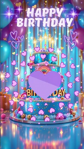 Happy Birthday Song 🎂 Beautiful Short Video with Cake