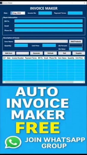 #shorts Auto Invoice Maker Free Tool | Generate Invoice in 1 Click (PDF & Excel) #excel #exceltips