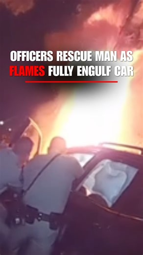 179K views · 3.4K reactions | HEROIC RESCUE: California Highway Patrol officers smash windows and pull a trapped driver from a burning car—seconds before it’s engulfed in flames. | Fox News | Facebook