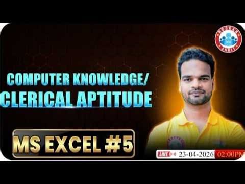 MS Excel - 5 : Computer By Shivam Sir || रेल Foundation Batch RWA || Railway Bharti 2025