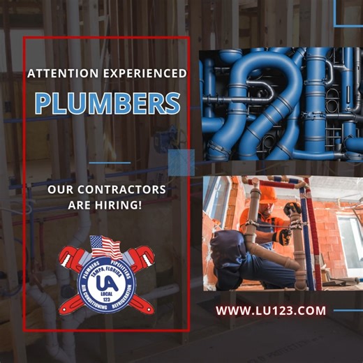 Skilled plumbers—your next career opportunity is waiting in the Tampa Bay region! Join our contractors and work on high-quality projects with competitive pay and growth potential. Explore openings and apply today: https://bit.ly/4b13QSD #UALocal123 #SkilledTrades #Tampa #WestFlorida #CareerOpportunities | UA Local 123 Tampa