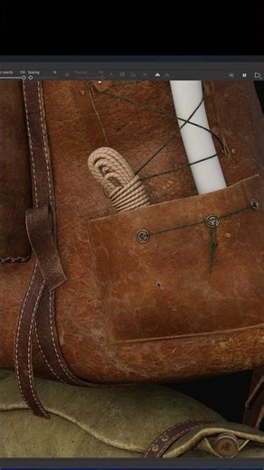 Leather Travel Backpack Texturing in Substance 3D Painter with Smart Materials #Substance3D #3D