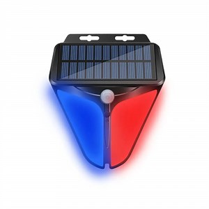[Hot Item] with Motion Sensor Siren 90dB Warning Sound Alarm IP65 Home Fence Farm Yard Garage Outdoor Solar Warning Light