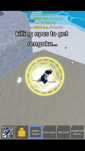 Killing NPCs to Obtain Rengoku in Blox Fruits