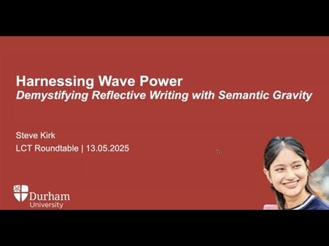 2025 - Steve Kirk - Harnessing Wave Power: Demystifying Reflective Writing with Semantic Gravity