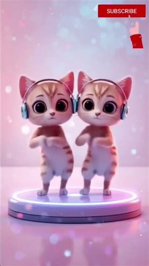 Headphone Cat Dance 🎧🐱 | Cute Twin Cats | Trending Animation Shorts 2025”#shortvideo #catdance