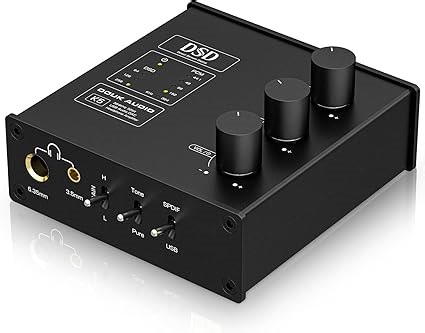 Douk Audio K5 PC DAC Kopfhörerverstärker mit USB & Optischem Eingang DSD256 für Verstärker, Lautsprecher, Mac, Computer