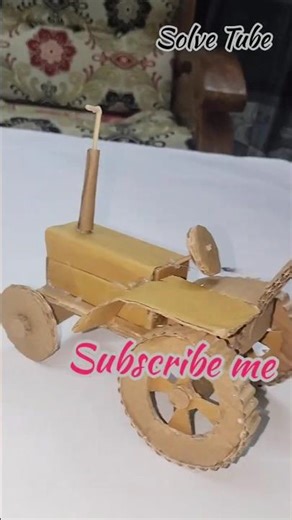 Cardboard Tractor Craft Idea – Handmade Mini DIY Tractor Model #shorts #diy #craft