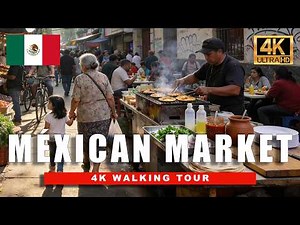 Méxican Fruit Market Walking Tour 4K 🇲🇽 — Inside México's Most Colourful Street Food - Night Markets