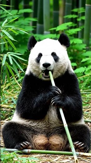 A panda eating bamboo #cyborg