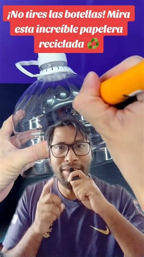 ¡No tires las botellas! Mira esta increíble papelera reciclada ♻️ #suscribeteamicanal