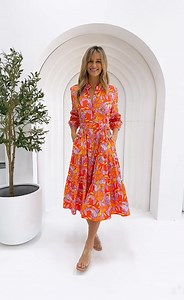 🌸 Meet the Dior Dress – a timeless cotton shirt dress with belt, buttons & pockets. Now in Floral, Cherry, Navy, Khaki & White. | Zoe Moss