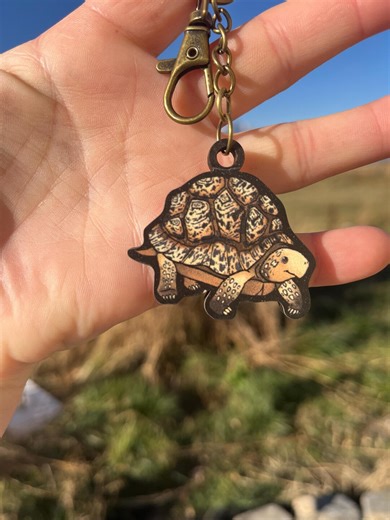 Leopard Tortoise Wood Animal Keychain: Gift for Zookeepers, Teacher, Vet Tech, Veterinarians Cute Non AI Animal Art - Etsy