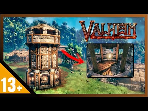 Valheim: How To Build Stone Tower -Circular WatchTower- (Build Guide)
