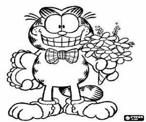 Garfield ready for Valentine's Day coloring page printable game