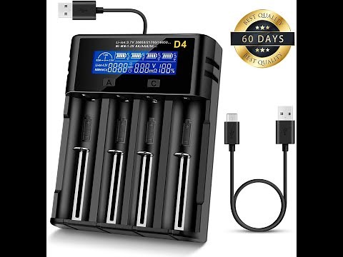 LCD Display 4 Bay Intelligent Universal Battery Charger