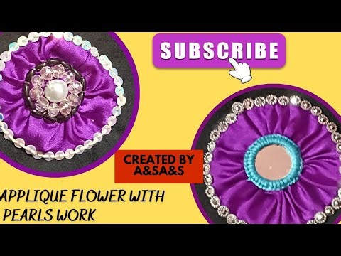 DIY Satin Fabric Embellishments | Elegant Round Motif with Beads & Mirror |Handmade Decoration Ideas